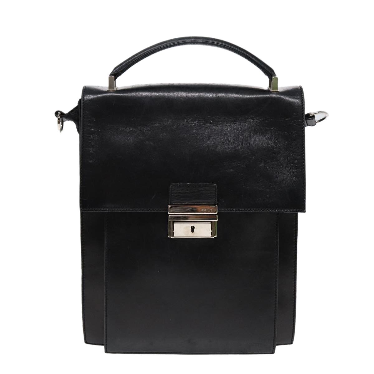 Fendi Black Leather Handbag (Pre-Owned) Size ONE SIZE - 1 Thumbnail