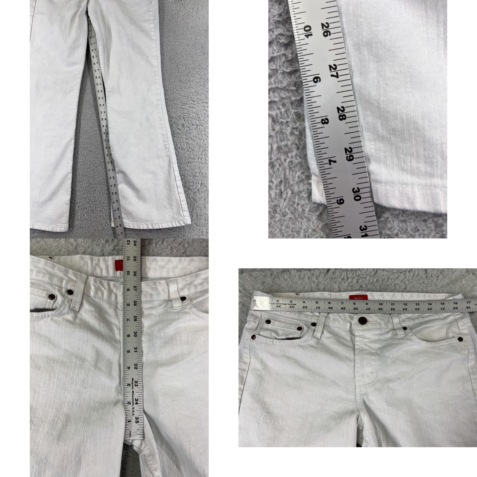 Mossimo MOSSIMO Jeans Women Bootcut White Denim 30x31 Regular Mid Rise 5-Pocket Cotton Blend Size 36" / US 14 / IT 50 - 8 Thumbnail