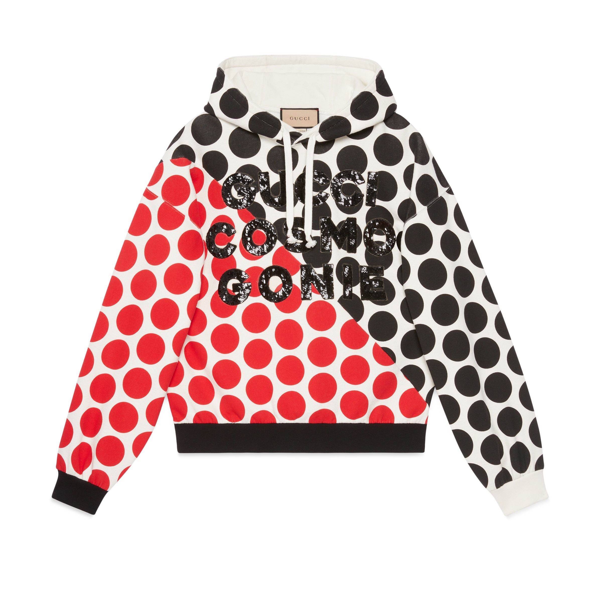 Gucci M - Gucci Cosmogonie Hoodie Sequins Polka Dot Red Black Size US M / EU 48-50 / 2 - 1 Thumbnail