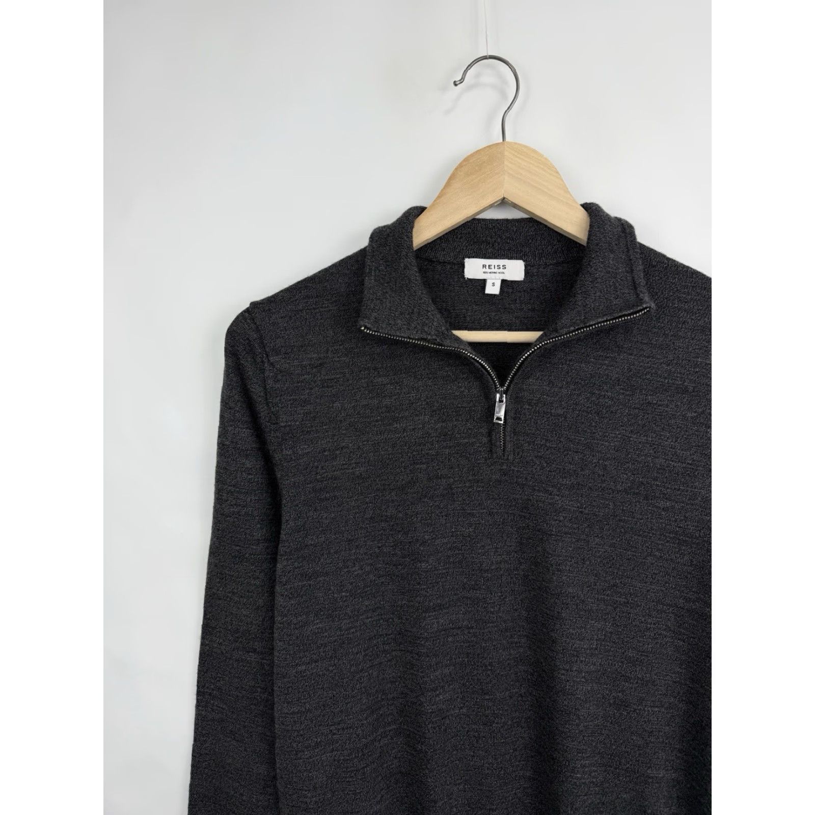 Reiss Reiss Luxury 100% Merino Wool Sweater Polo Long Sleeve Size S Mens Gray Pullover Size US S / EU 44-46 / 1 - 3 Thumbnail