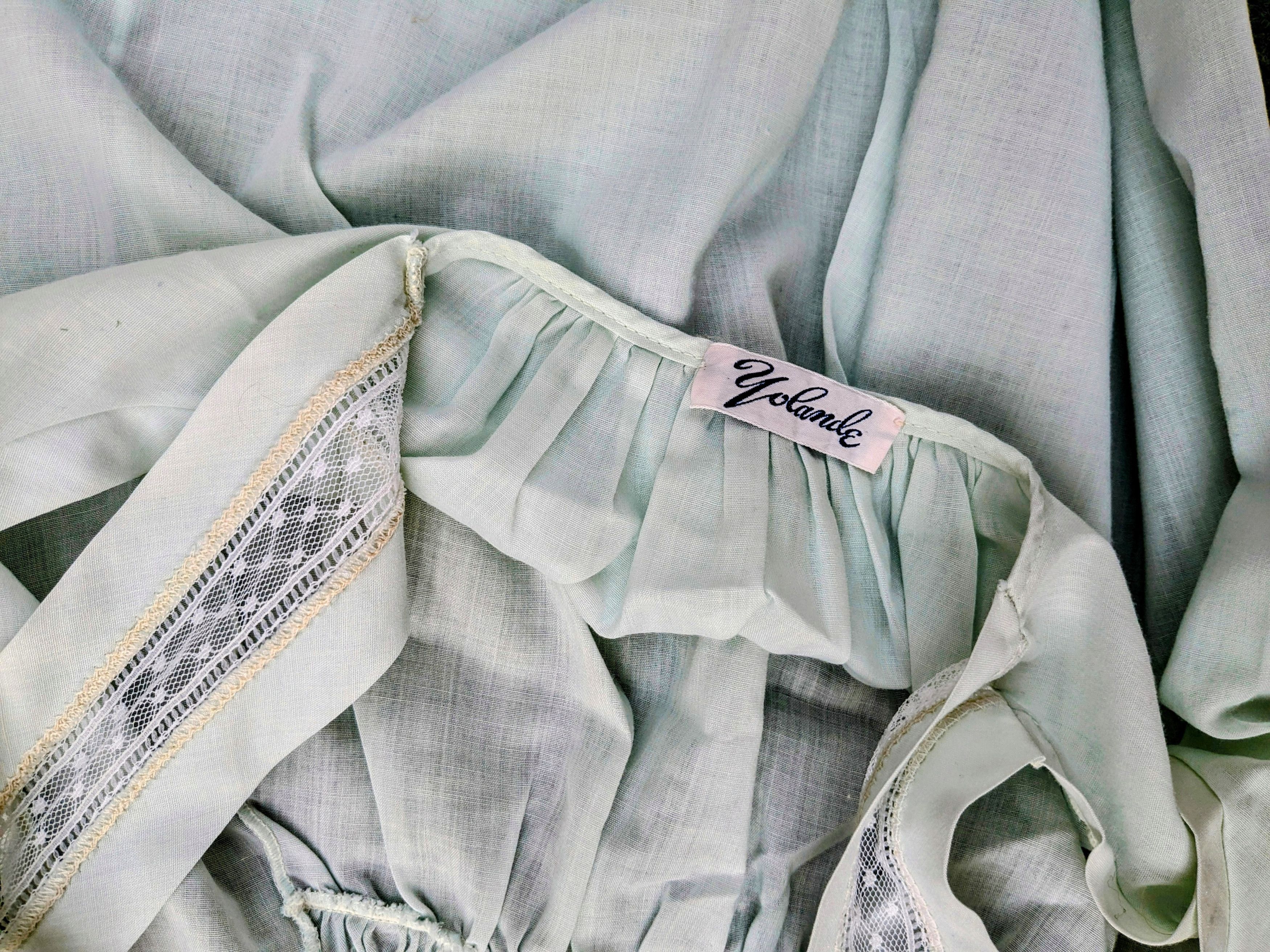 Vintage VTG Yolande 1980's Babydoll Cotton & Lace Accent Nightgown Size S / US 4 / IT 40 - 7 Thumbnail
