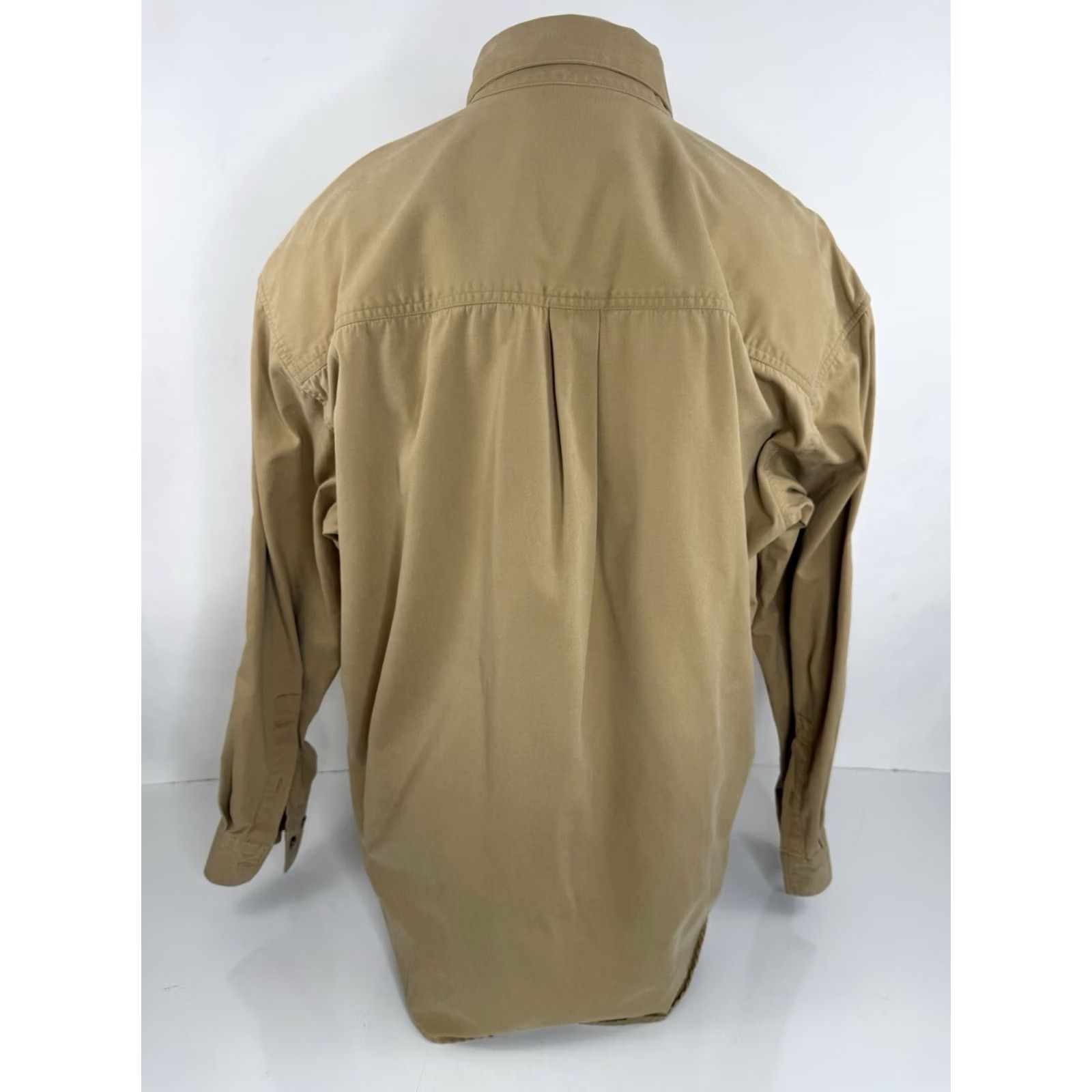 Vintage KING RANCH Mens XL Padded Hunting Shirt Button-Up Long Sleeve Light Brown Tan Shirt XL Mens Leather Hunting Shirt Size US XL / EU 56 / 4 - 4 Thumbnail