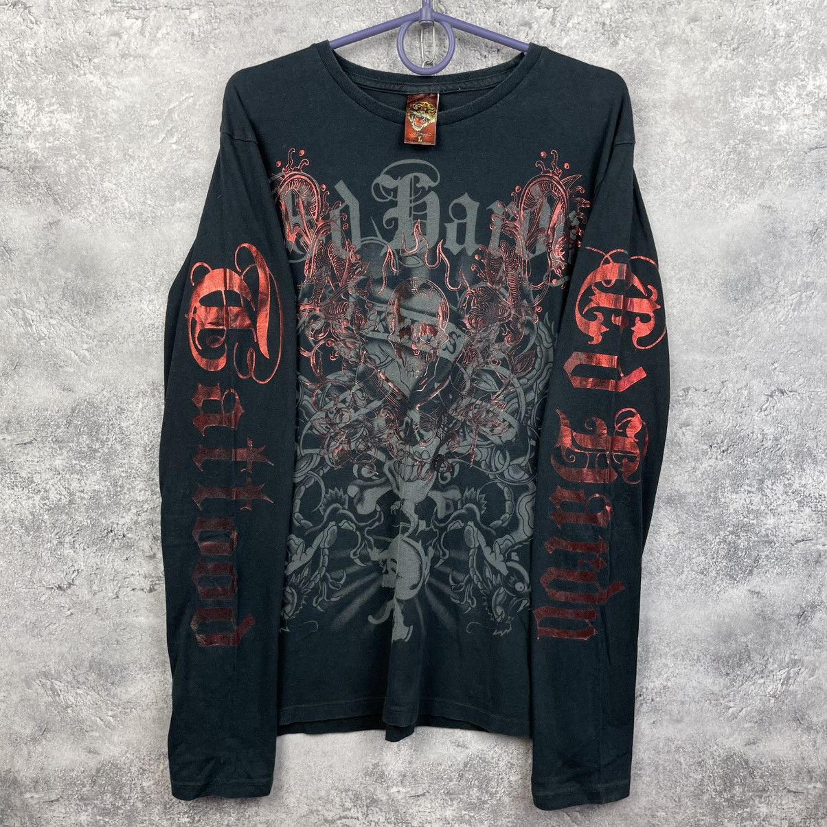Ed Hardy Vintage Y2K Ed Hardy Christian Audigier Tatoo Longsleeve Size US L / EU 52-54 / 3 - 12 Thumbnail
