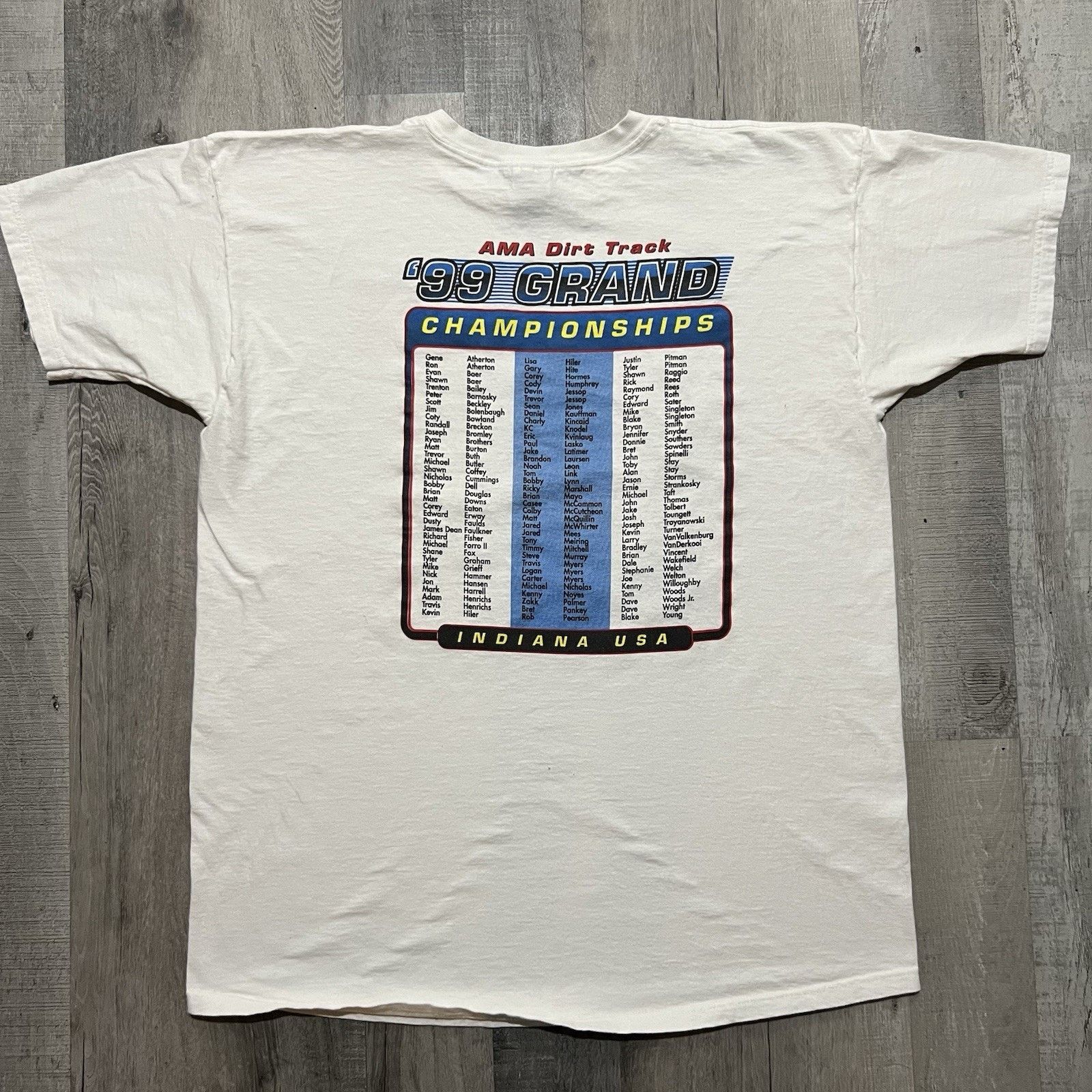 Fruit Of The Loom Vintage AMA Dirt Track Racing Championships White T Shirt 99 Size US XXL / EU 58 / 5 - 2 Thumbnail