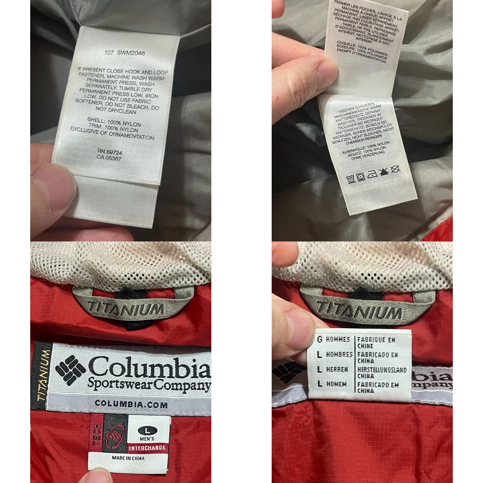 Vintage Columbia Hoodie, Men's Size Large, Red, Full Zip, Windbreaker, Titanium, Regular Fit, 3-Season, Windbreaker, Titanium Size US L / EU 52-54 / 3 - 8 Thumbnail