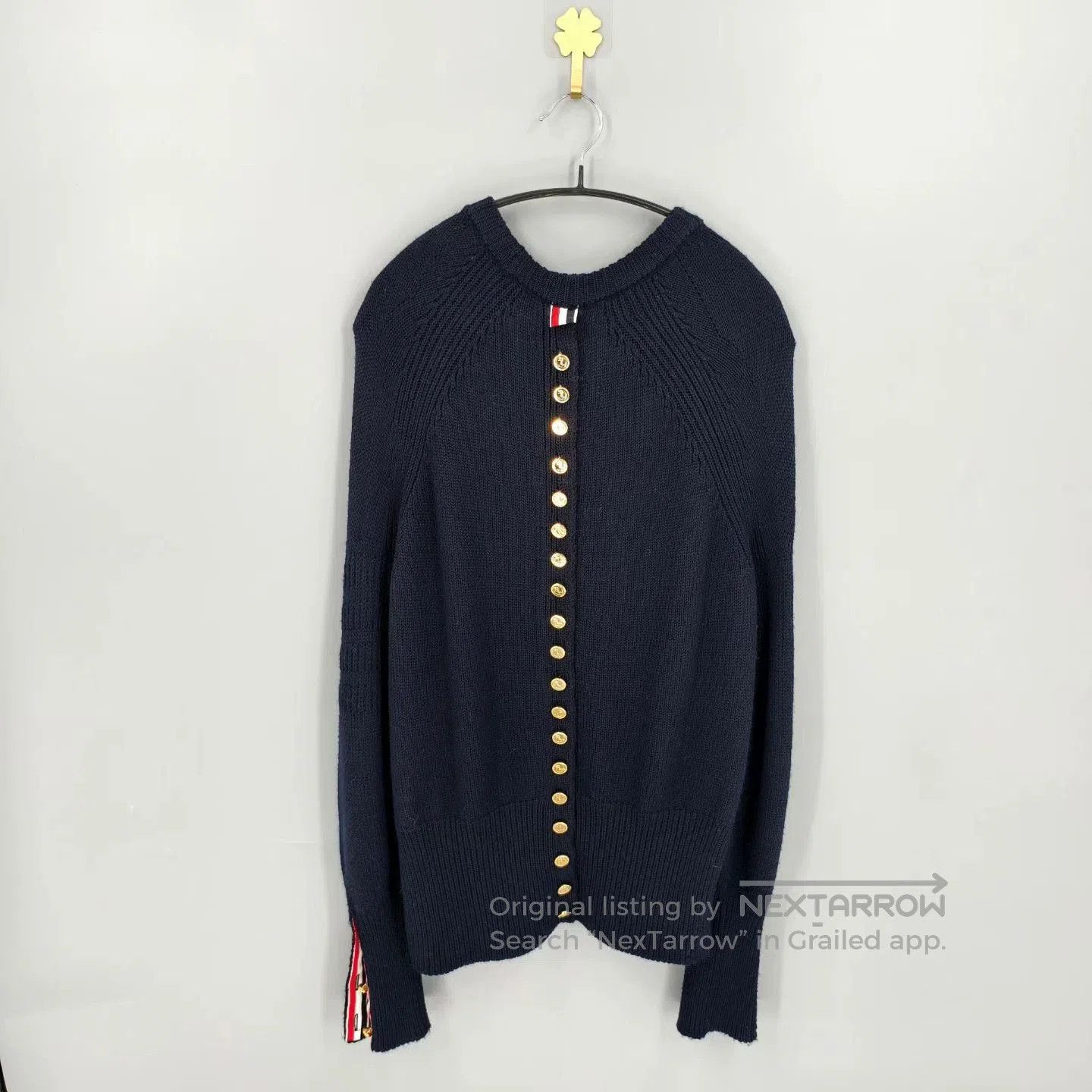 Thom Browne Thom Browne Navy Back Gold Button Sweater. Size US XS / EU 42 / 0 - 1 Thumbnail