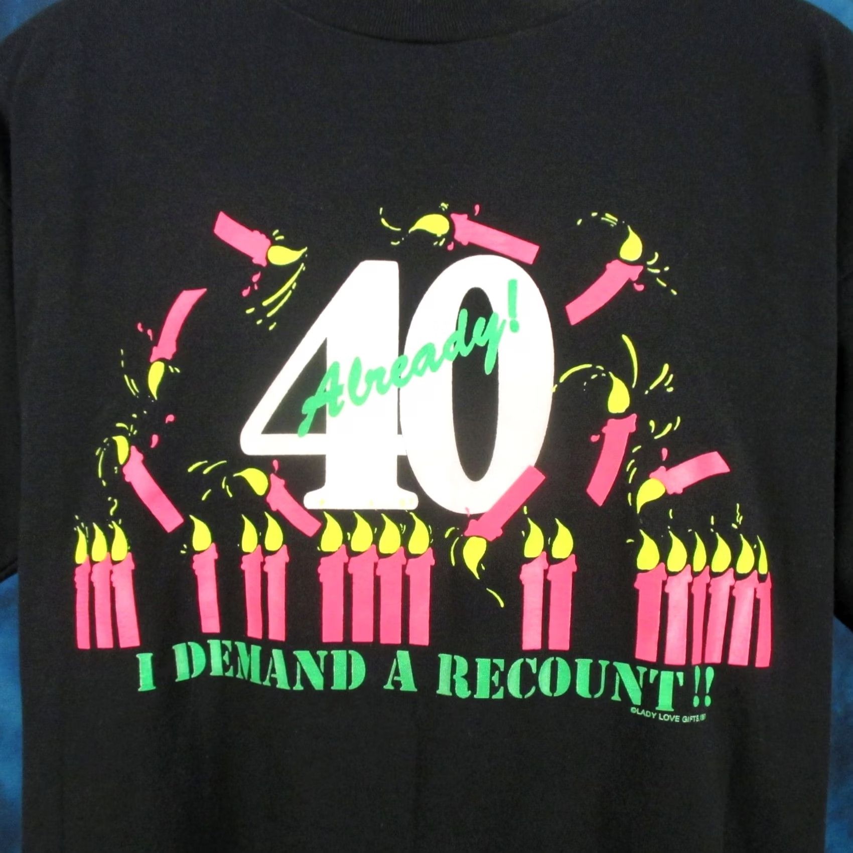 Vintage VINTAGE 90s T-Shirt XL ALREADY! I DEMAND A RECOUNT joke b-day single stitch Men Size US XL / EU 56 / 4 - 5 Thumbnail