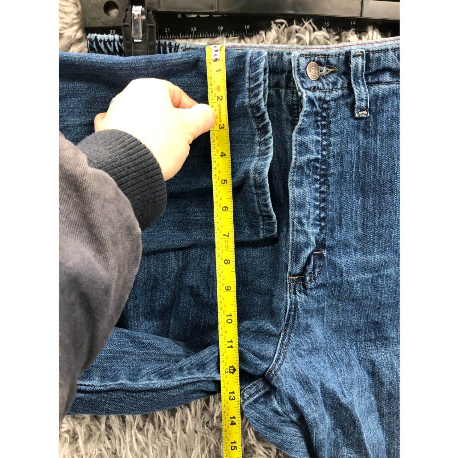 Lee Lee Jeans Size 12 Womens Regular Taper Blue 31in Inseam Stretch High Rise Denim Fashion Modern Classic Weekend Comfort Size 34" / US 12 / IT 48 - 4 Thumbnail