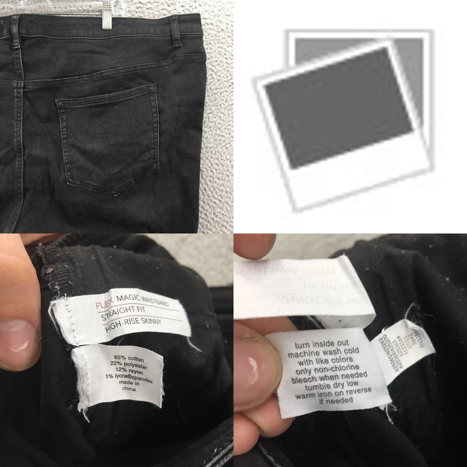 Vintage Lane Bryant Skinny Jeans Womens 26 Black Denim High Rise Zip Fly Jeans Womens 26 Black Size 26" / US 2 / IT 38 - 9 Thumbnail
