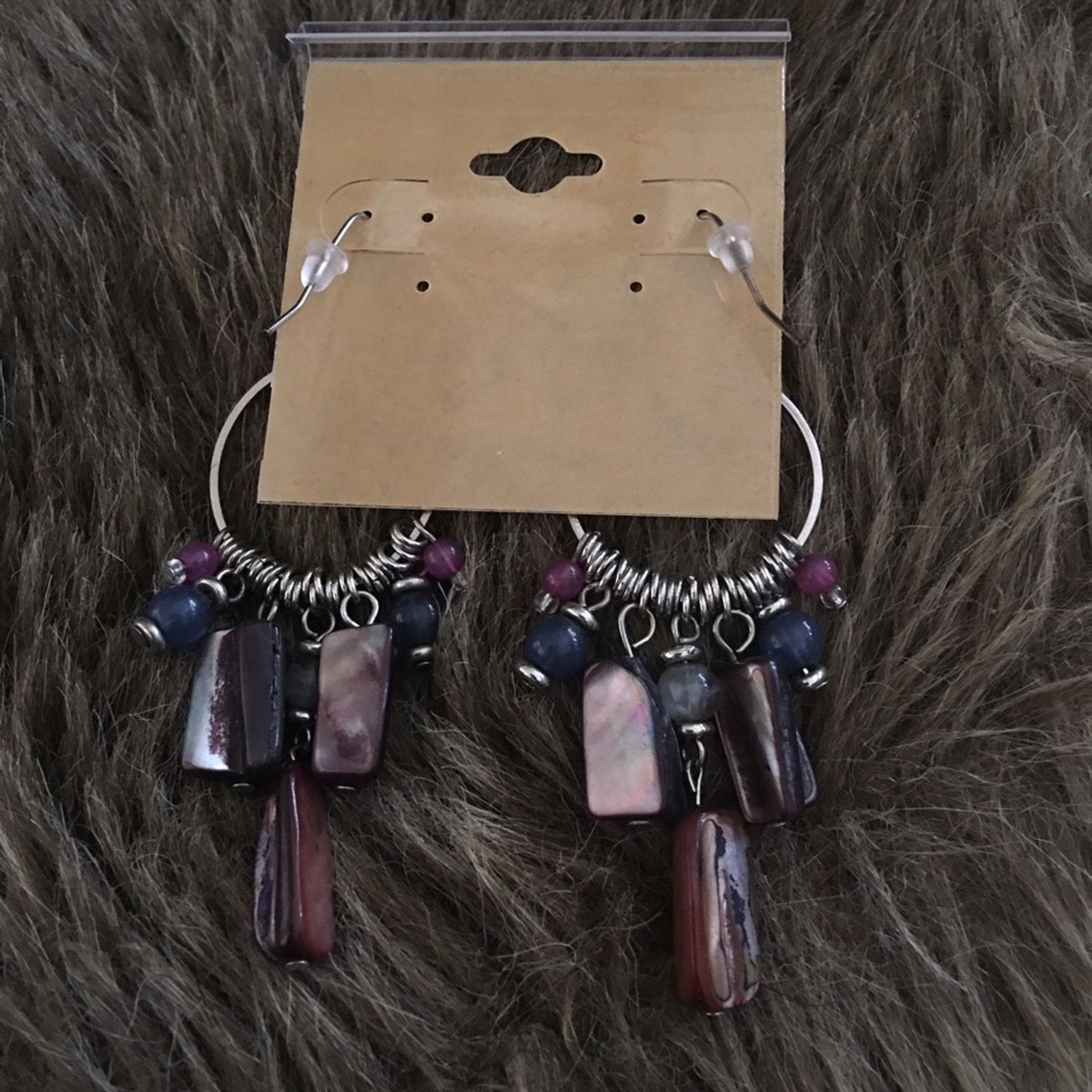 Jewelry Boho painted shell and glass bead earrings Size ONE SIZE - 5 Thumbnail