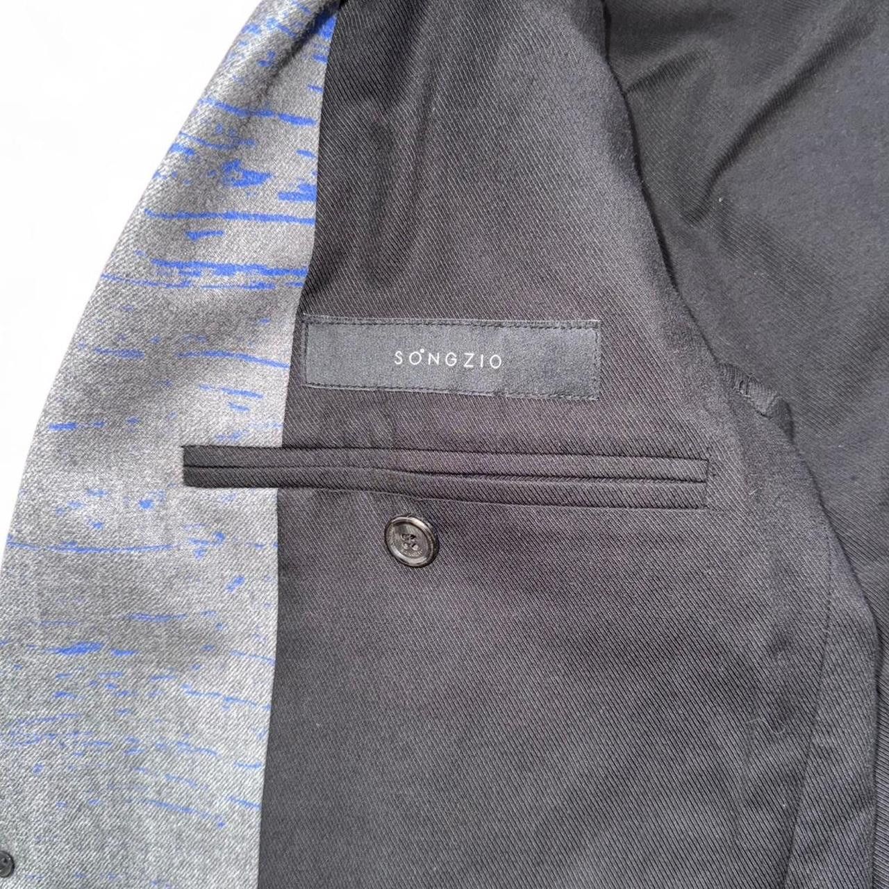 SONGZIO SONGZIO wool grey with blue elements jacket Size 50R - 6 Thumbnail