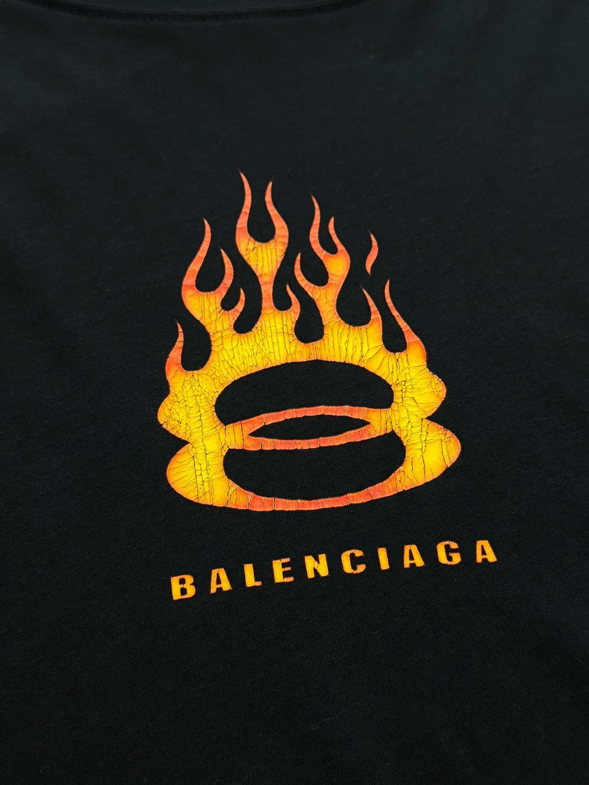 Balenciaga “Vintage” Washed Out Distressed Flame Longsleeve Size US M / EU 48-50 / 2 - 5 Thumbnail