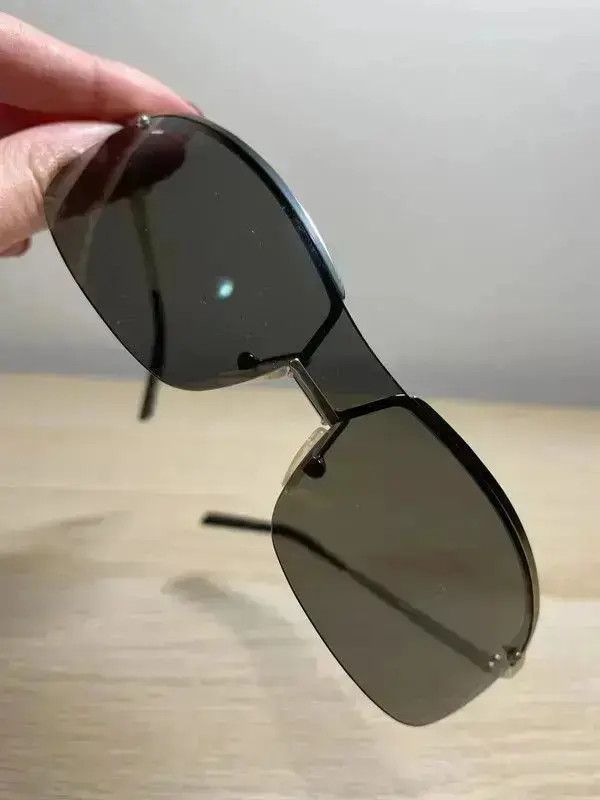 Prada × Vintage PRADA Sunglasses Rimless Sport Metal Frame Shield Mask MA141 Size ONE SIZE - 1 Thumbnail