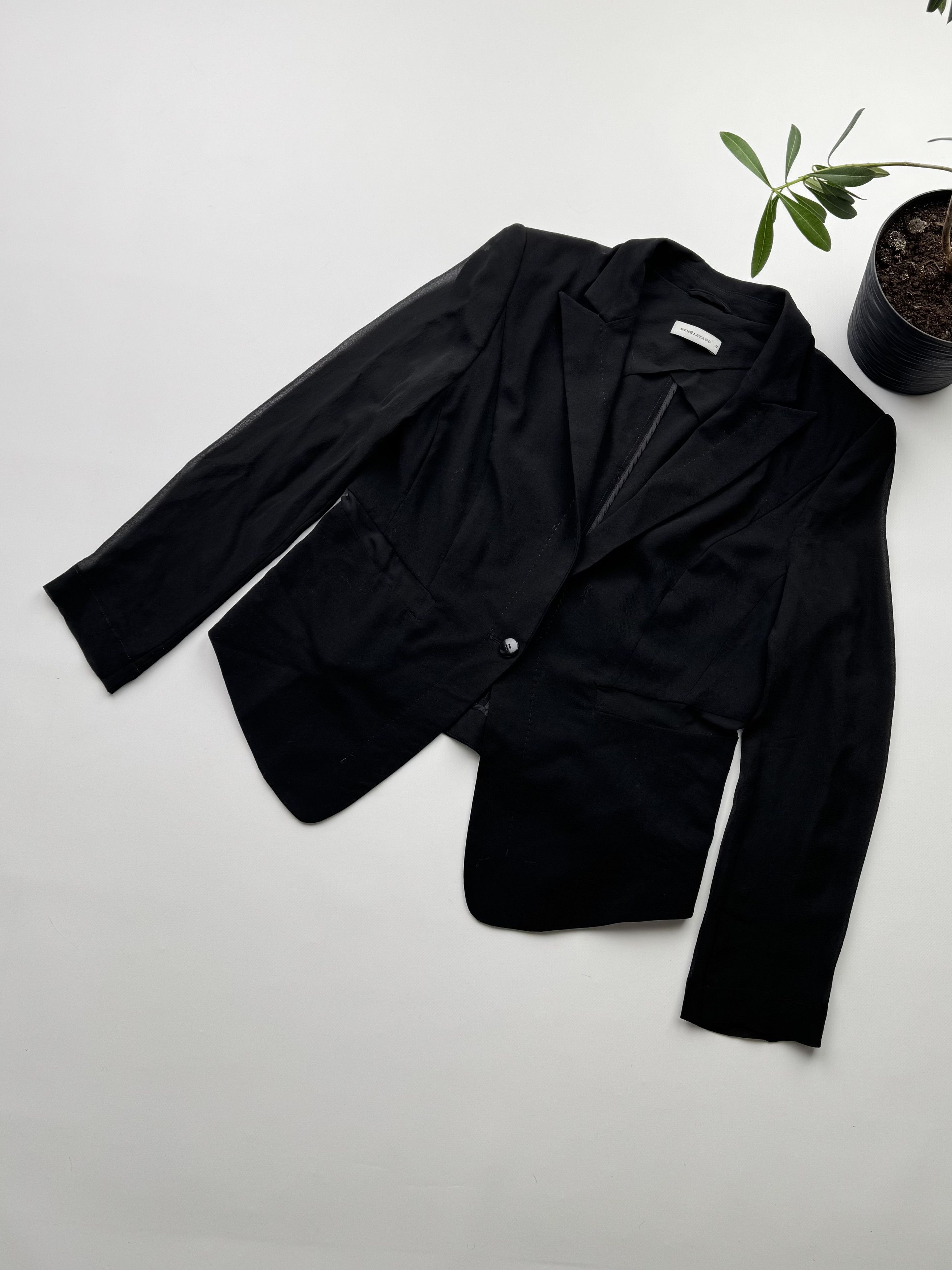 Japanese Brand Rene Lezard Blazer With Mesh Sleeve (421) Size M / US 6-8 / IT 42-44 - 1 Thumbnail