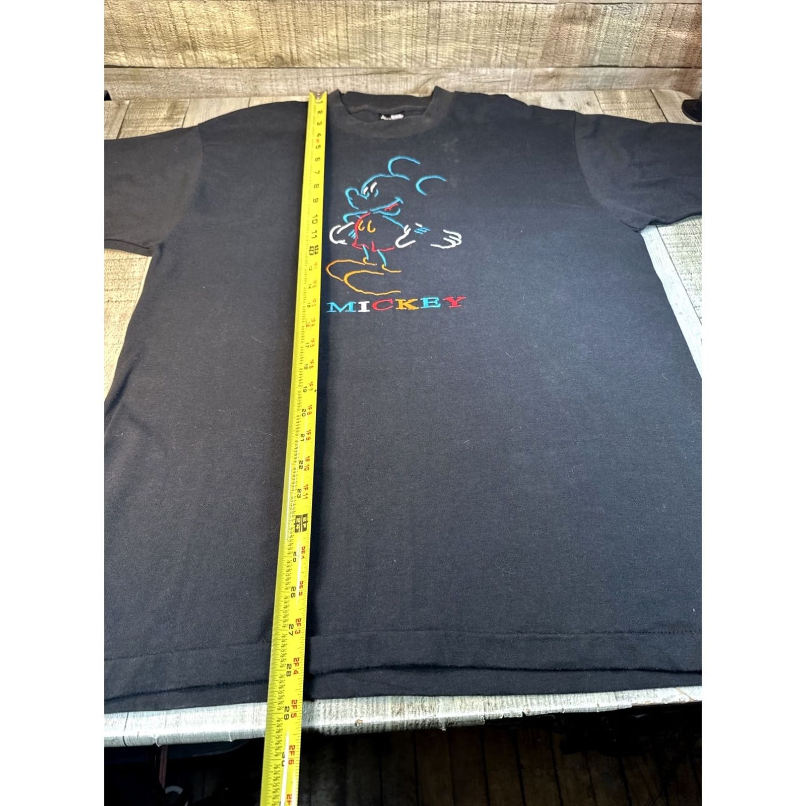 Fruit Of The Loom VINTAGE Fruit of the Loom Mickey Mouse Embroidered Logo T Shirt L Black Cotton Mens Short Sleeve Crew Neck 90s Size US L / EU 52-54 / 3 - 6 Thumbnail