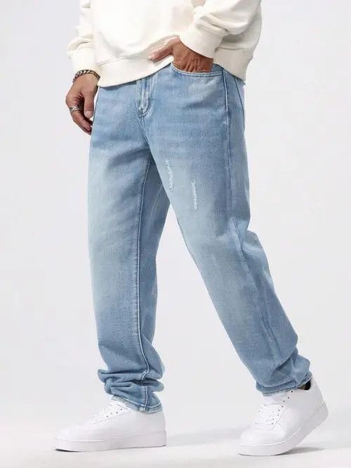 Jean Casual Vintage washed RETRO jeans denim Size US 32 / EU 48 - 1 Thumbnail