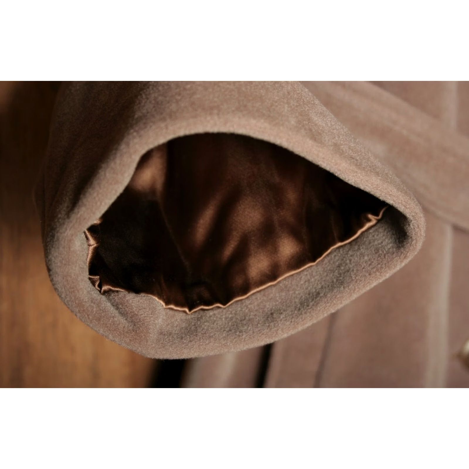 Camel VINTAGE Elegant Fashions Camel Brown Kashmiraj Velour Belted Overcoat M Brown Coat Womens Long Button, Size M Size M / US 6-8 / IT 42-44 - 6 Thumbnail