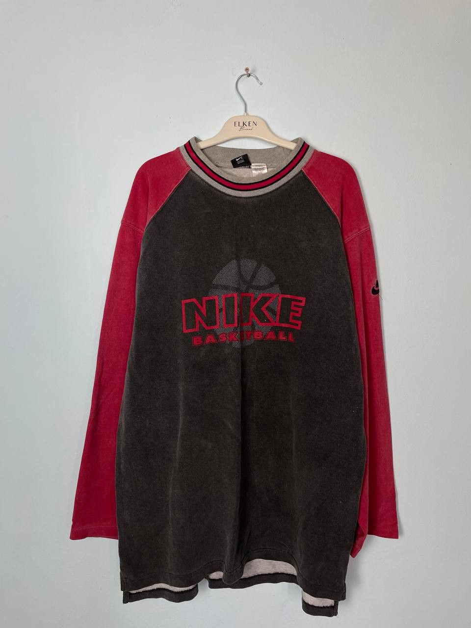90's Nike Basketball Sweatshirt Grey/Burgundy
