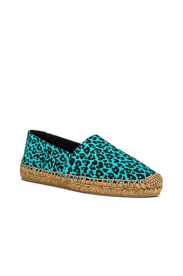 Saint Laurent Paris o1s1wg110126 605951 Espadrilles in Aqua Blue & Black Size US 8 / EU 41 - 2 Thumbnail
