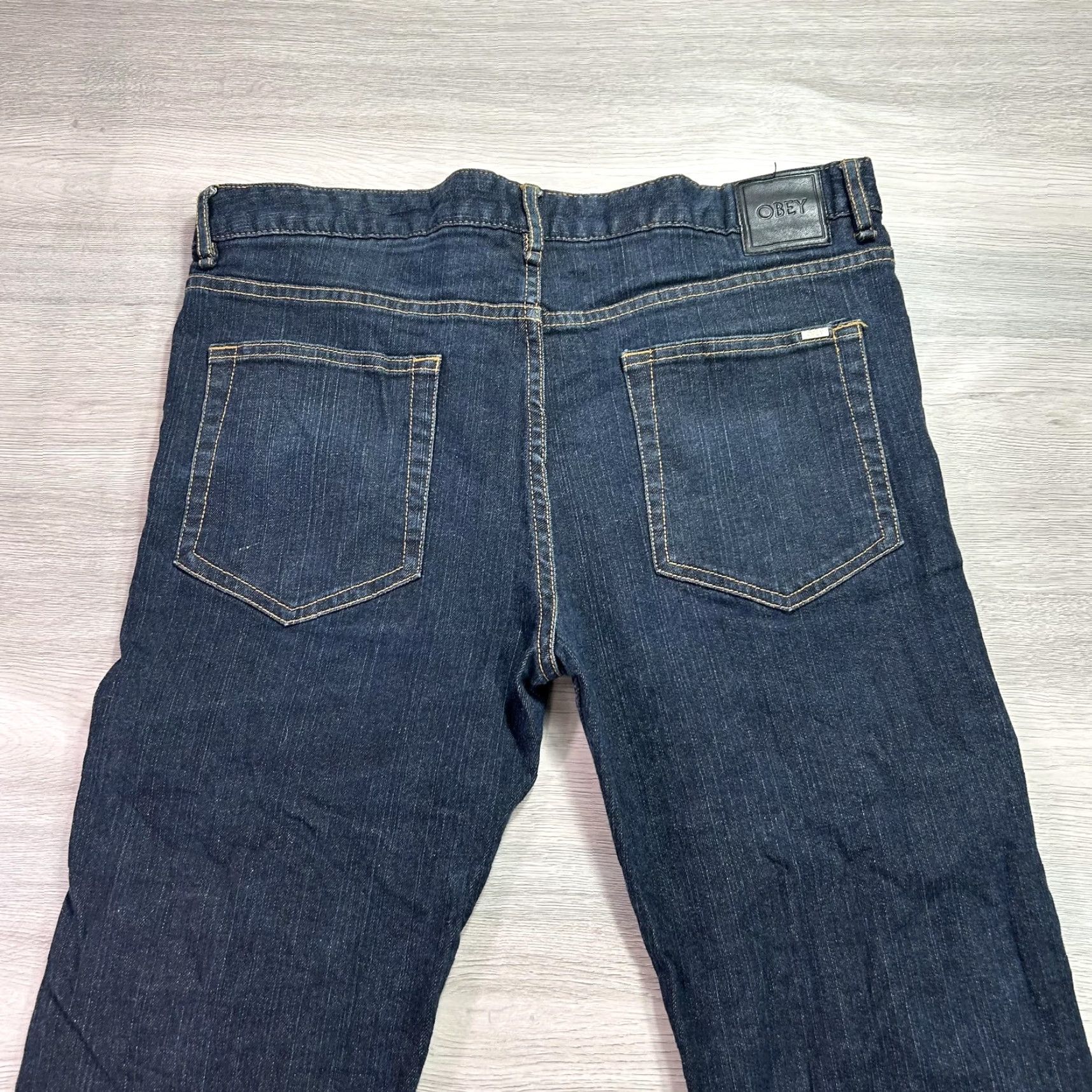 Obey Obey Jeans Mens 34x31 Dark Wash Tight Stretch Straight Leg Denim Classic Style Size US 34 / EU 50 - 4 Thumbnail