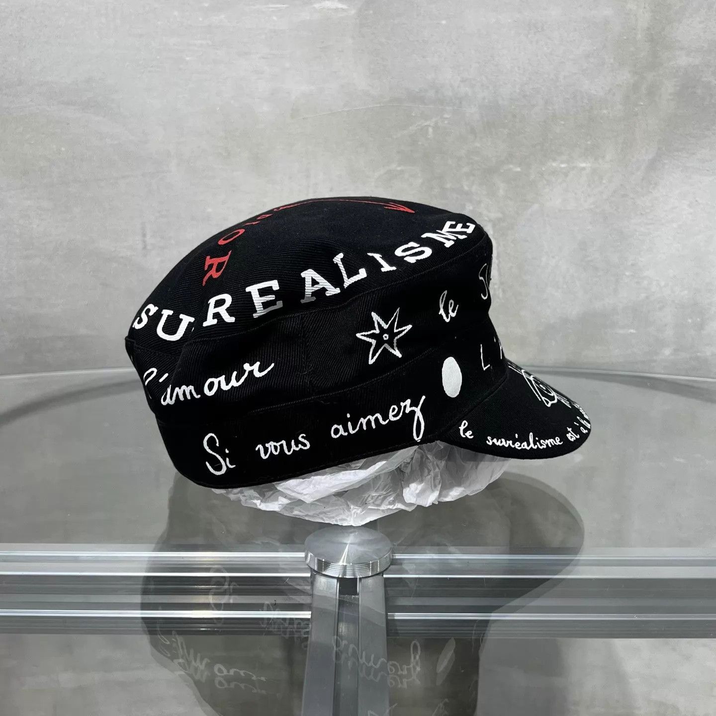 Dior DIOR Graffiti Runway Black Beret New Size ONE SIZE - 3 Thumbnail