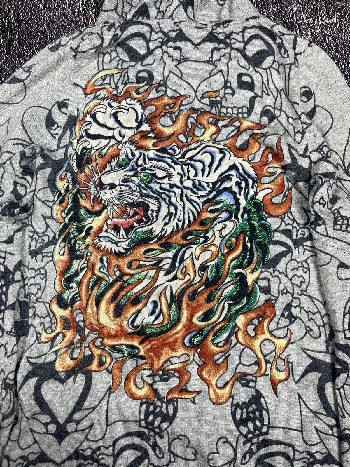 Ed Hardy Ed Hardy Long Hoodie Wool Grey Size XL / US 12-14 / IT 48-50 - 3 Thumbnail