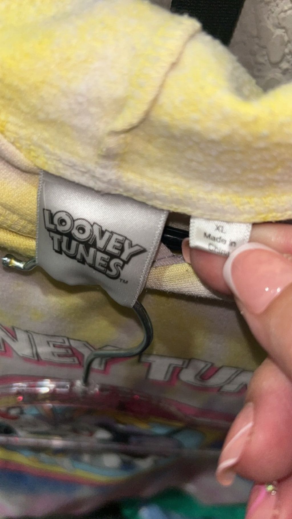 Other Girls Looney Tunes Tie-Dye Hoodie XL Yellow Pink Blue Size US XL / EU 56 / 4 - 4 Thumbnail