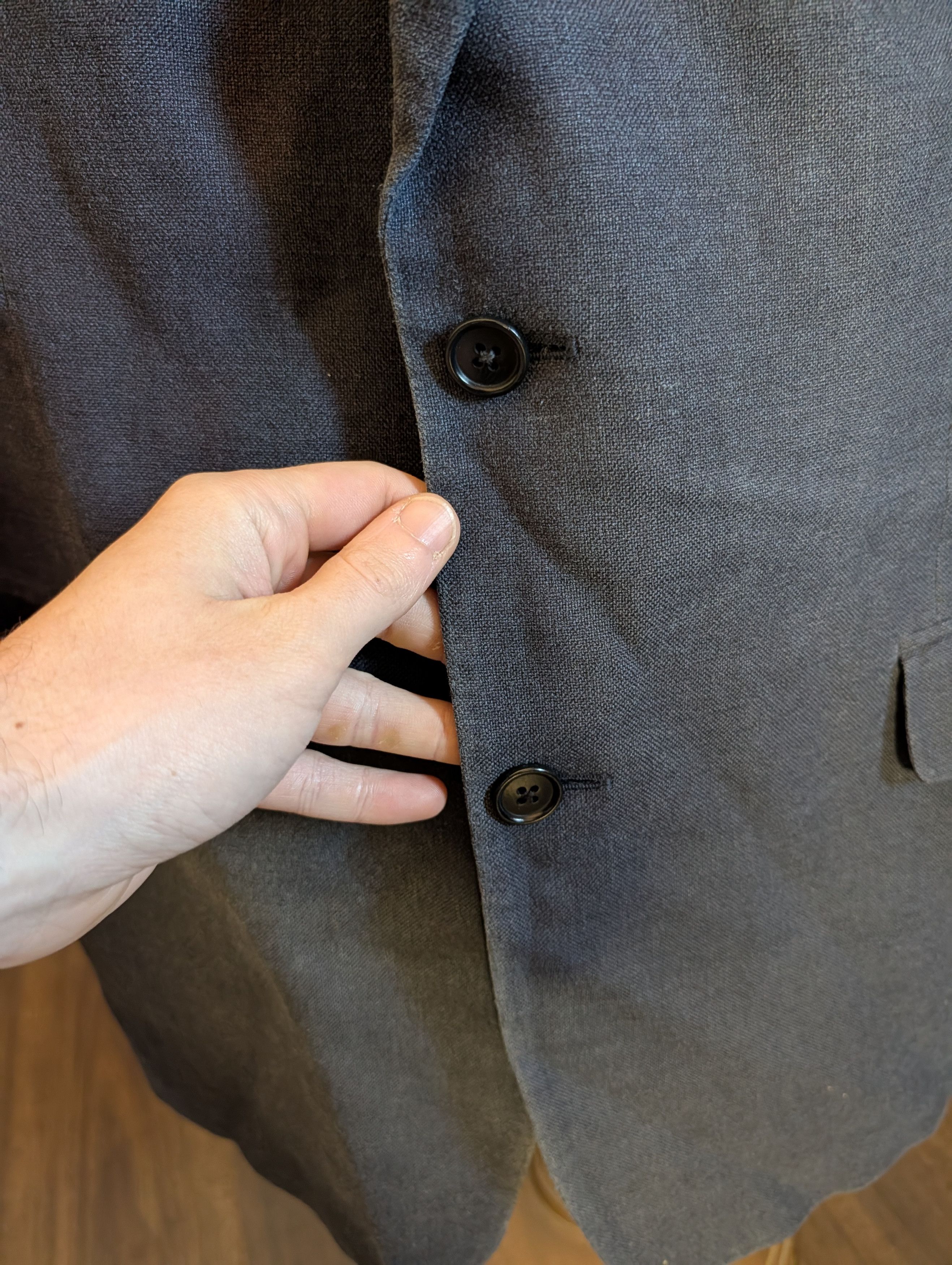 Brooks Brothers Silk linen made in Italy blue/gray sport coat jacket Size 42L - 4 Thumbnail