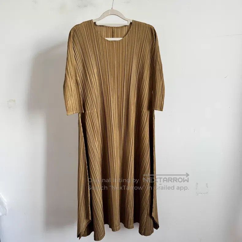 Issey Miyake Issey Miyake Brown Dress Size L / US 10 / IT 46 - 1 Thumbnail