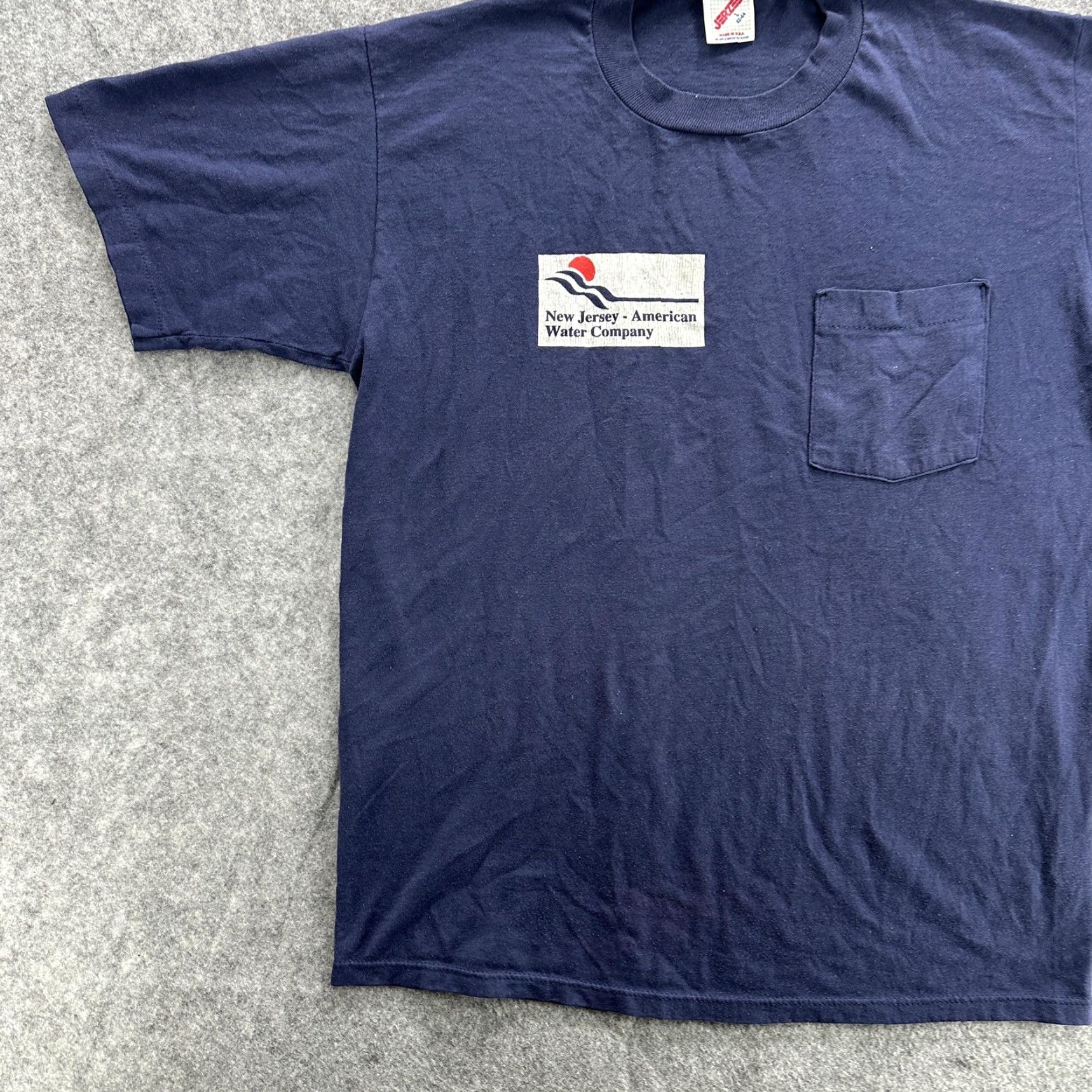 Jerzees VINTAGE New Jersey American Water Company Shirt Mens Large Pocket Jerzees 90s Size US XL / EU 56 / 4 - 3 Thumbnail