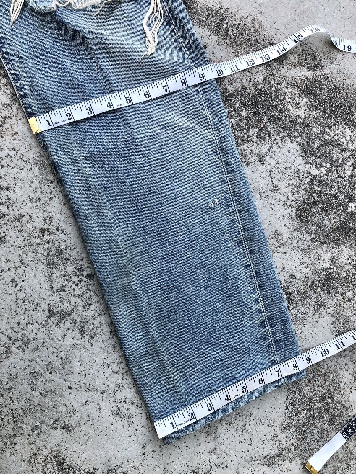 Edwin WIDE LEG DAMAGED VINTAGE EDWIN SELVEDGE DENIM Size US 29 - 15 Thumbnail