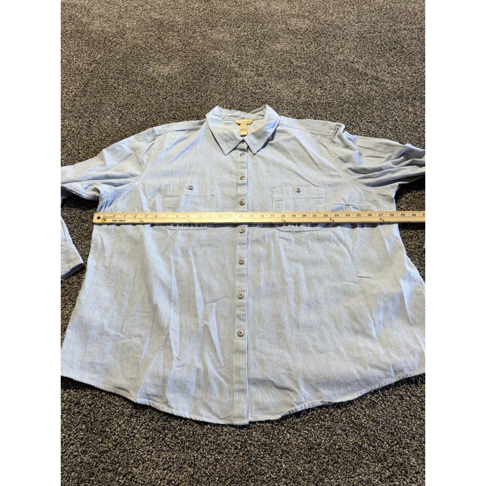 Denime Bit & Bridle Shirt Womens 3X Denim Button-Up Cotton Chambray Long Sleeve Blue"} Size XXL / US 16-18 / IT 52-54 - 6 Thumbnail