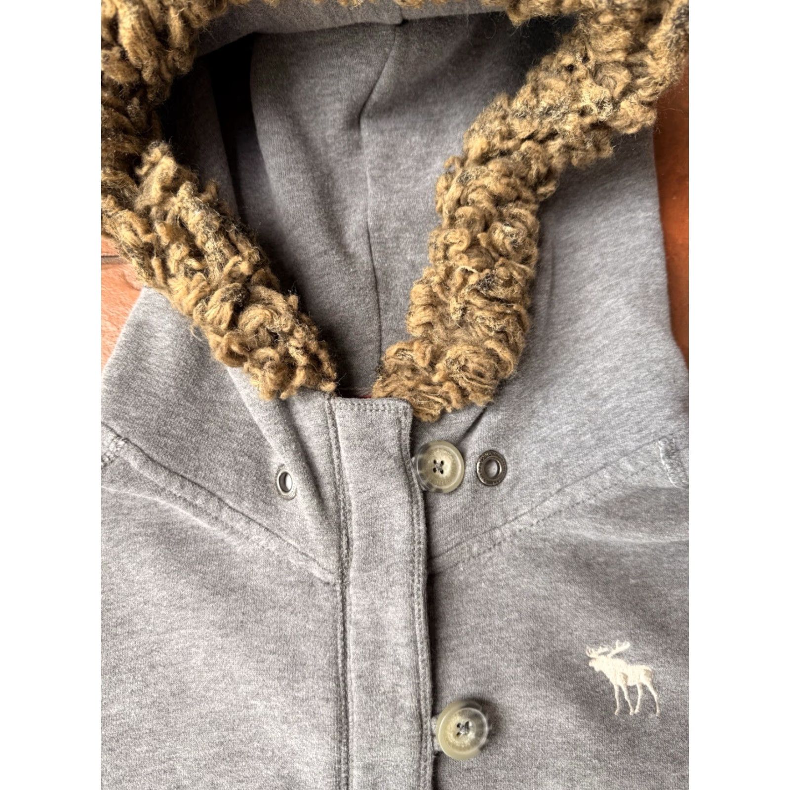 Abercrombie & Fitch VINTAGE Abercrombie Fur Moose Hoodie Sweatshirt Jacket Womens Large Gray Size L / US 10 / IT 46 - 4 Thumbnail