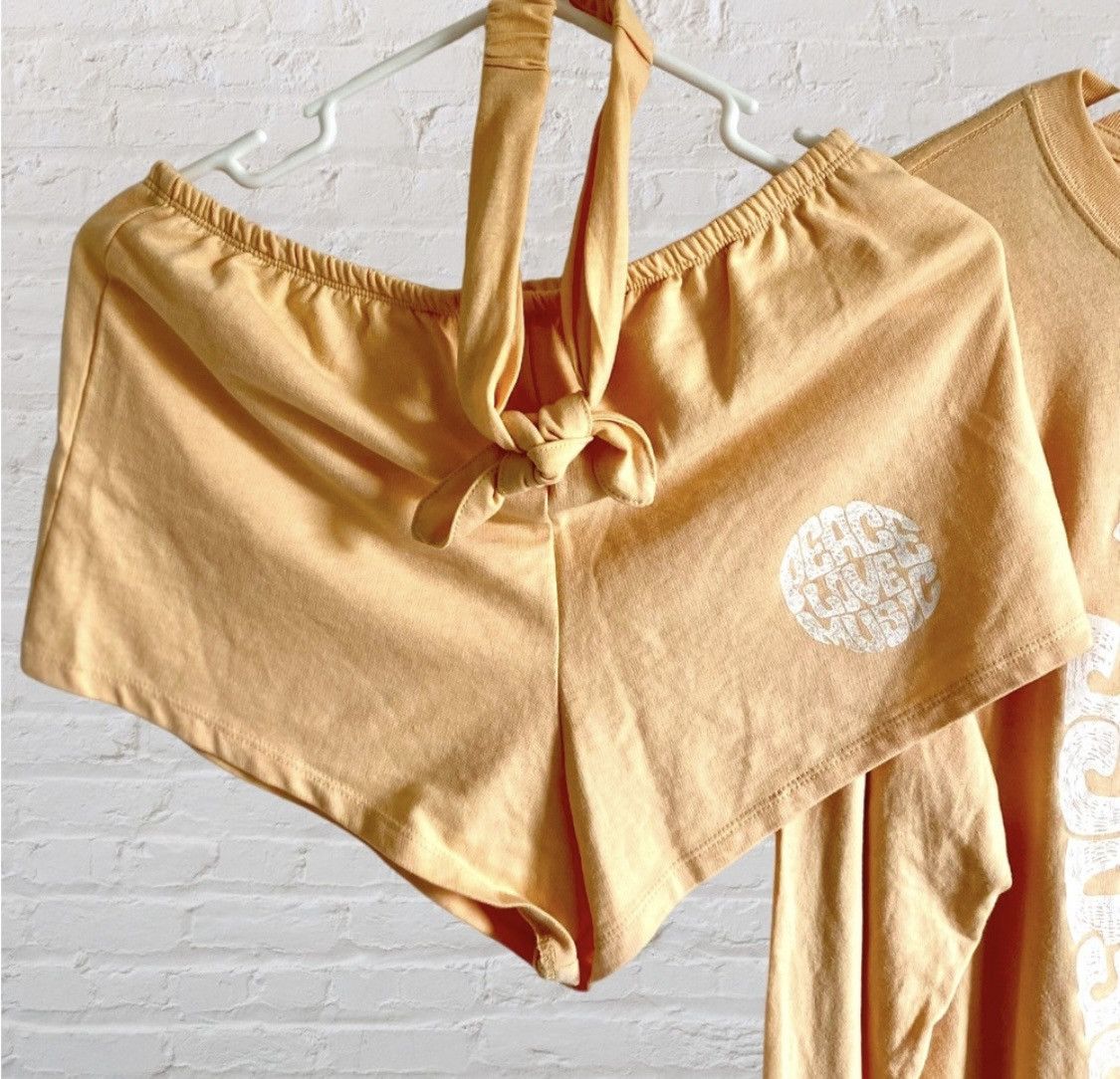 Other NEW 3 PC SET PEACE LOVE MUSIC HEADBAND PAJAMA LOUNGE SET Size 28" / US 6 / IT 42 - 7 Thumbnail