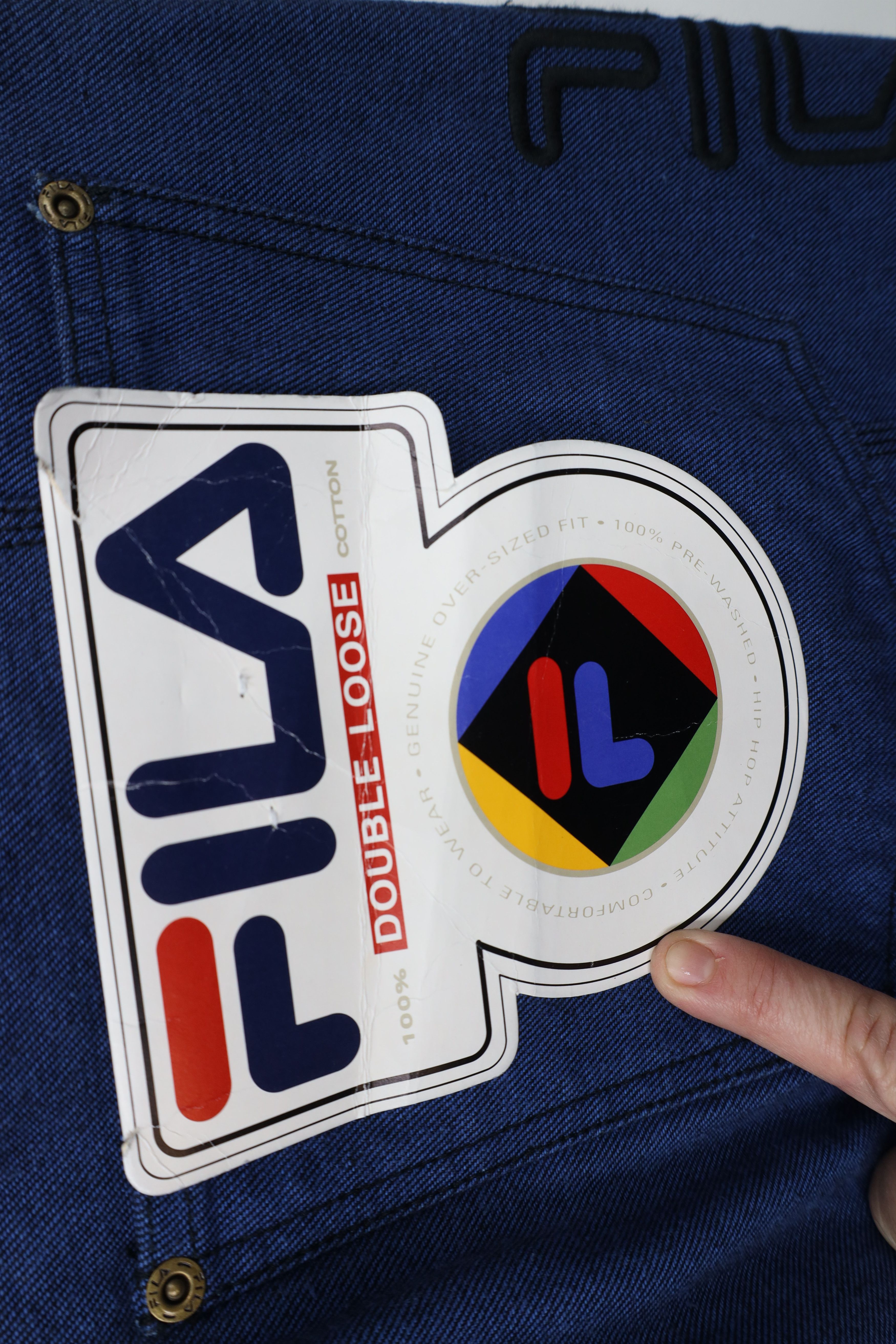 Fila Deadstock Vintage 90s Fila Wide Leg Skateboard Jeans Blue Size US 40 / EU 56 - 14 Thumbnail