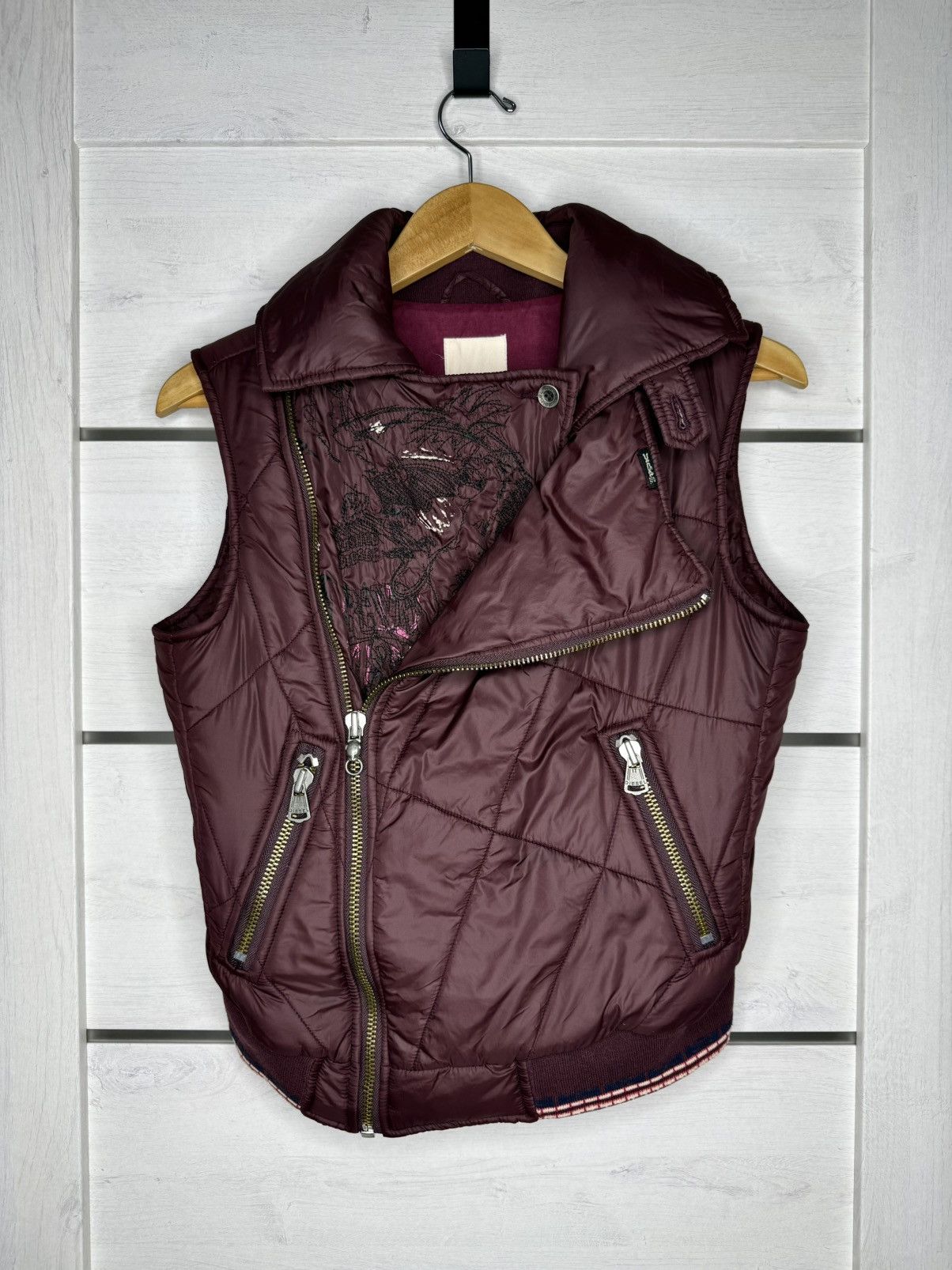 Diesel Vintage Diesel Archive Asymmetric Puffer Vest Y2K Moto 90s Size M / US 6-8 / IT 42-44 - 1 Thumbnail