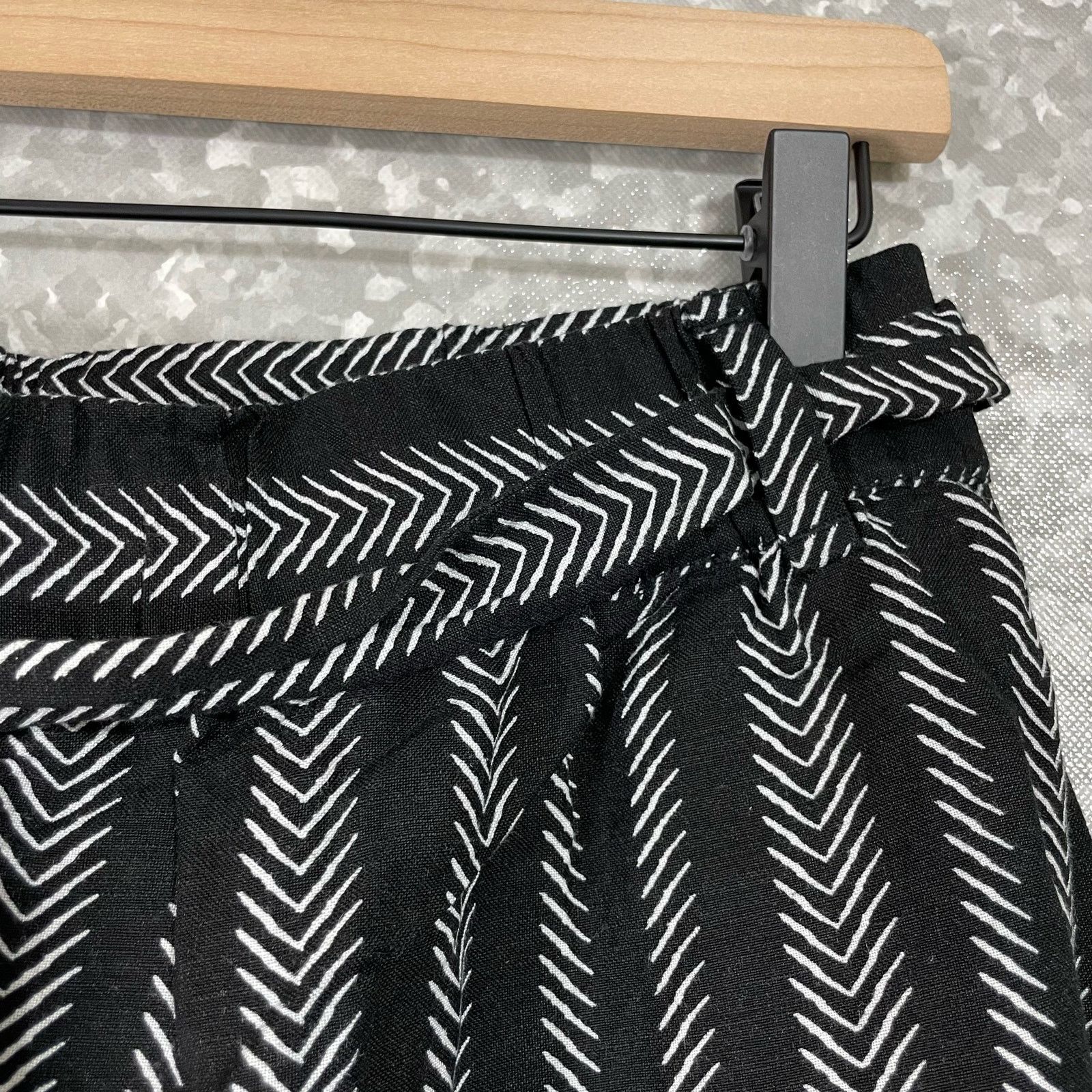 Loft Ann Taylor LOFT Black & White Linen Blend A-Line Skirt Size 28" / US 6 / IT 42 - 6 Thumbnail