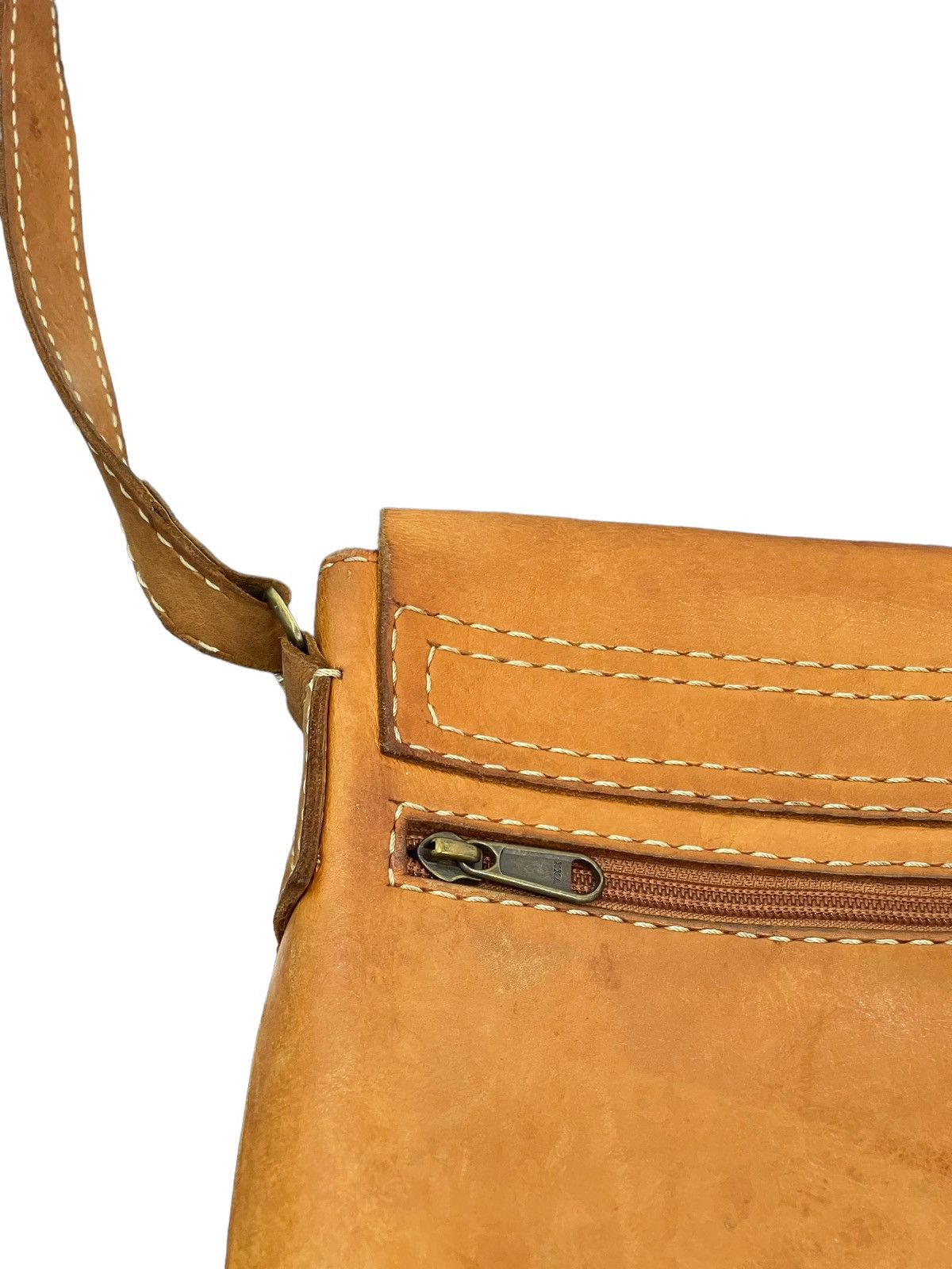 Genuine Leather Full Leather Patina Unknown Handmade Cross Body Bag 3🟩 Size ONE SIZE - 16 Thumbnail
