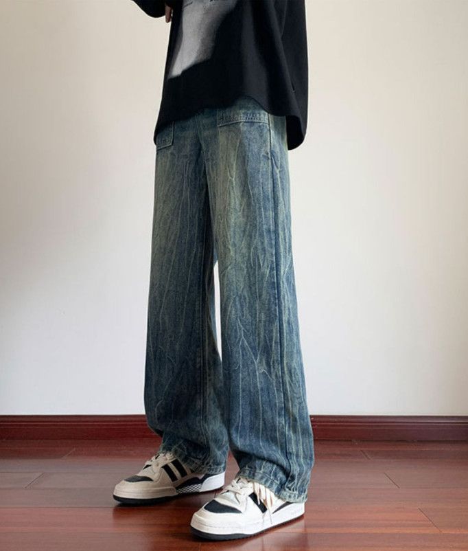 Japanese Brand American-style men's loose wide-leg retro cleanfit jeans Size US 32 / EU 48 - 4 Thumbnail