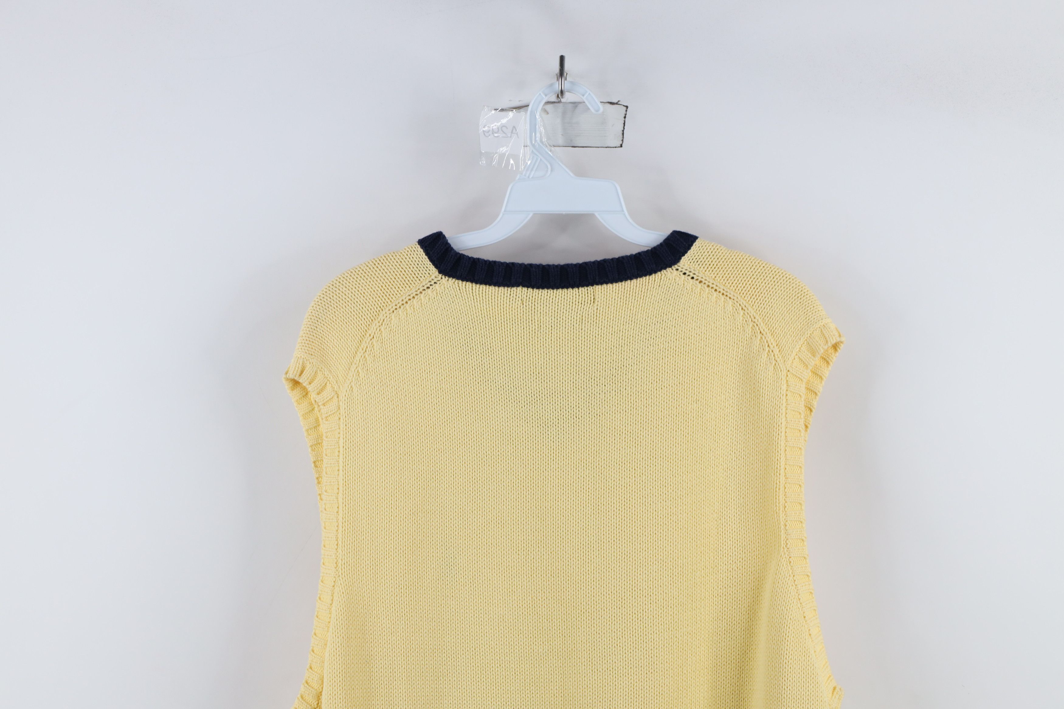 Ralph Lauren × Vintage Vintage 90s Ralph Lauren Knit V-Neck Sweater Vest Yellow Size US L / EU 52-54 / 3 - 11 Thumbnail
