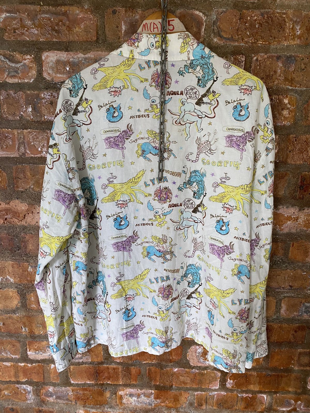 Iroquois Japan 🔥2000s Satanic Zodiac Punk sex Rayon camp collar Size US XL / EU 56 / 4 - 13 Thumbnail