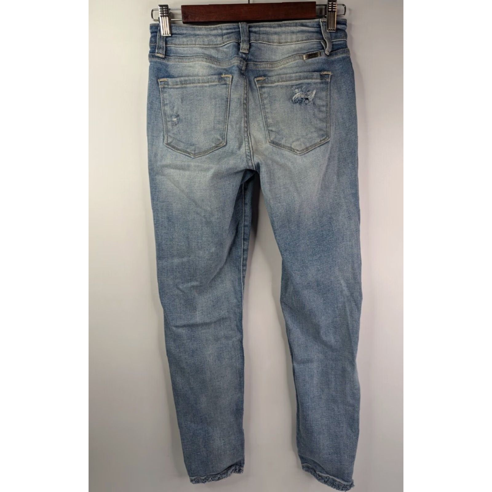 Vintage Kancan Jeans Mid Rise Distressed Skinny Blue Light Wash 27 Women 5-Pocket KC8373M Size 27" / US 4 / IT 40 - 4 Thumbnail