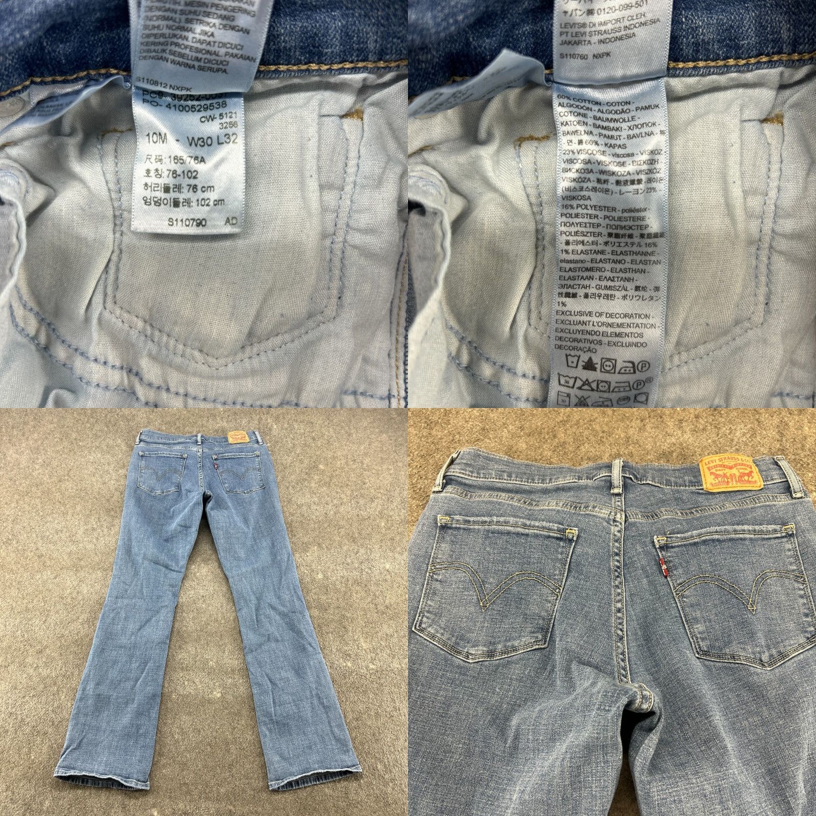 Levi's Levi's Jeans Womens 10 Blue Bootcut Classic Fit Light Wash Stretch Denim Cotton Jeans Women Regular 32x30 Blue Bootcut Stretch Distressed Size 24" / US 00 / IT 34 - 8 Thumbnail