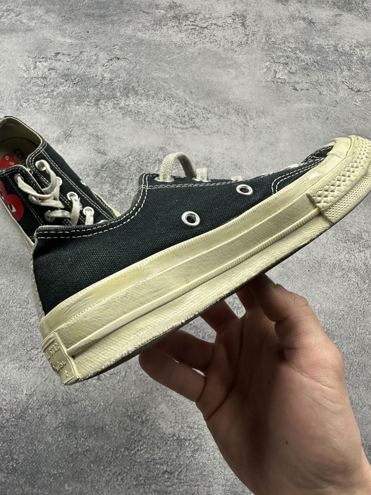 Comme des Garcons PLAY × Converse Comme des Garcons Converse Play Black Low Top Sneakers Size US 6 / IT 36 - 17 Thumbnail