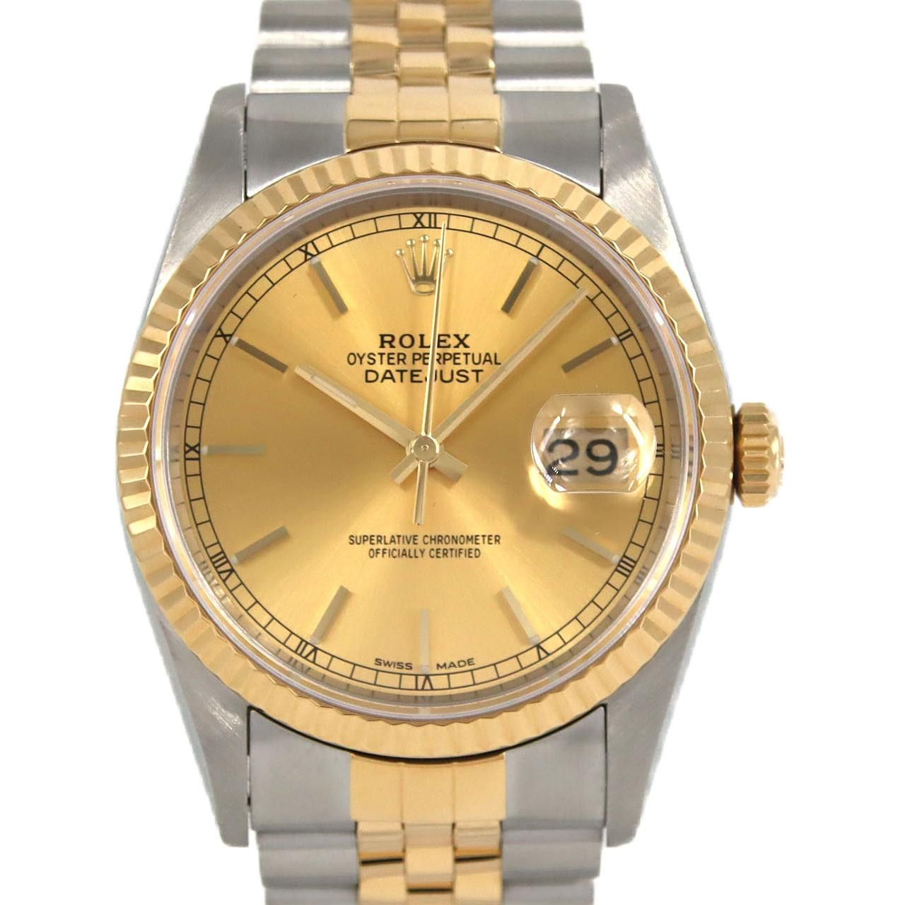 Rolex Rolex Rolex Datejust Stainless Steel Yellow Gold Metal Automatic 16233 DUTY FREE for USA Size ONE SIZE - 1 Thumbnail