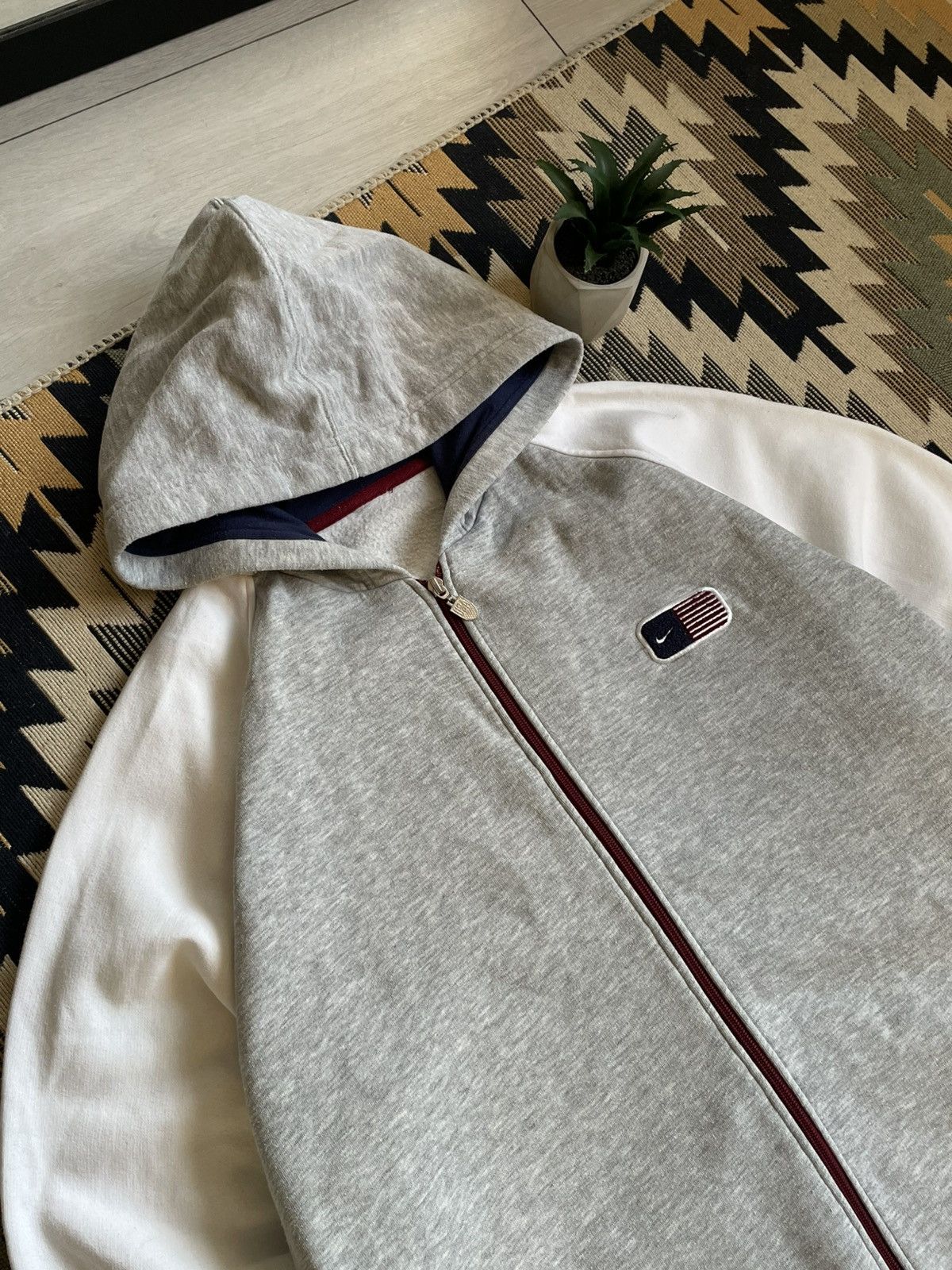 Vintage Vintage Nike USA Big Logo Y2K Baggy Zip-hoodie Size US XL / EU 56 / 4 - 5 Thumbnail