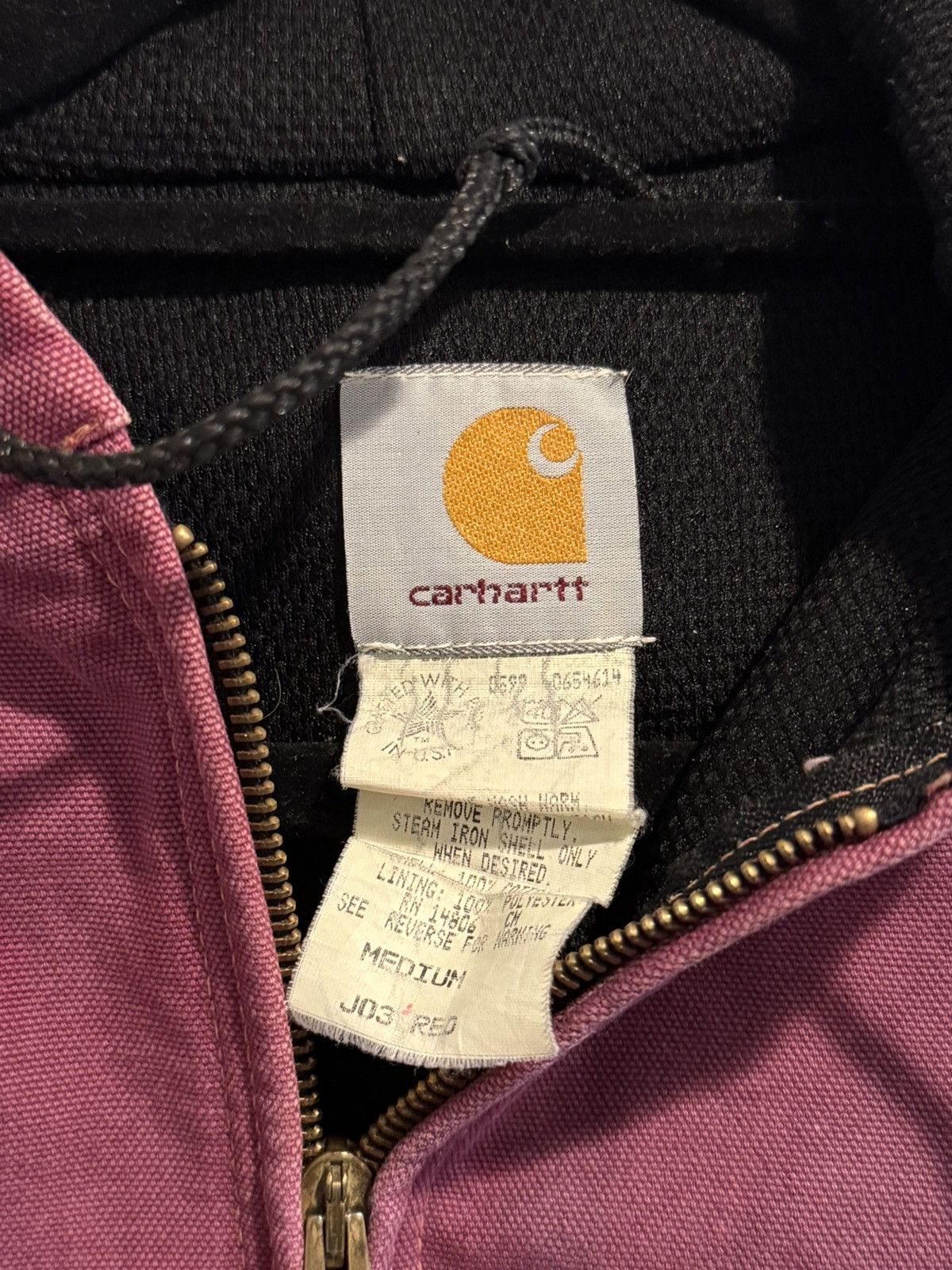 Carhartt Vintage Carhartt J03 Red Custom Dyed hoody jacket Size US M / EU 48-50 / 2 - 5 Thumbnail