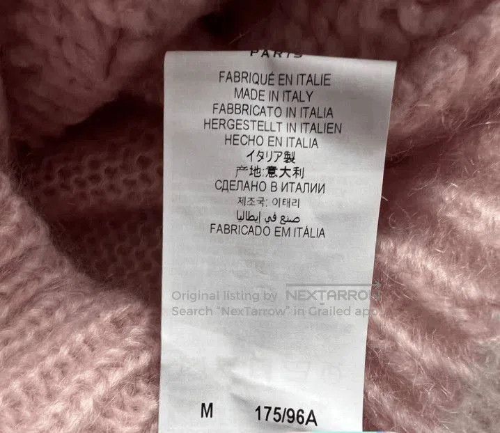 Saint Laurent Paris Pink Cable Knit Sweater with Openwork Details - Size M. Size US M / EU 48-50 / 2 - 3 Thumbnail