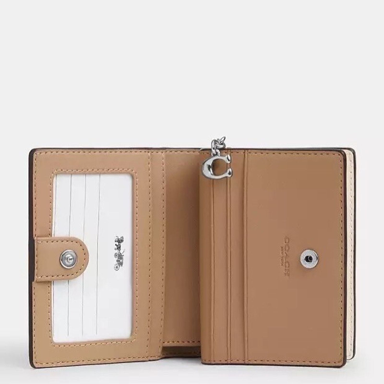 Coach NWT Coach CW789 Snap Wallet Canvas Sv/White/Chalk Size ONE SIZE - 7 Thumbnail
