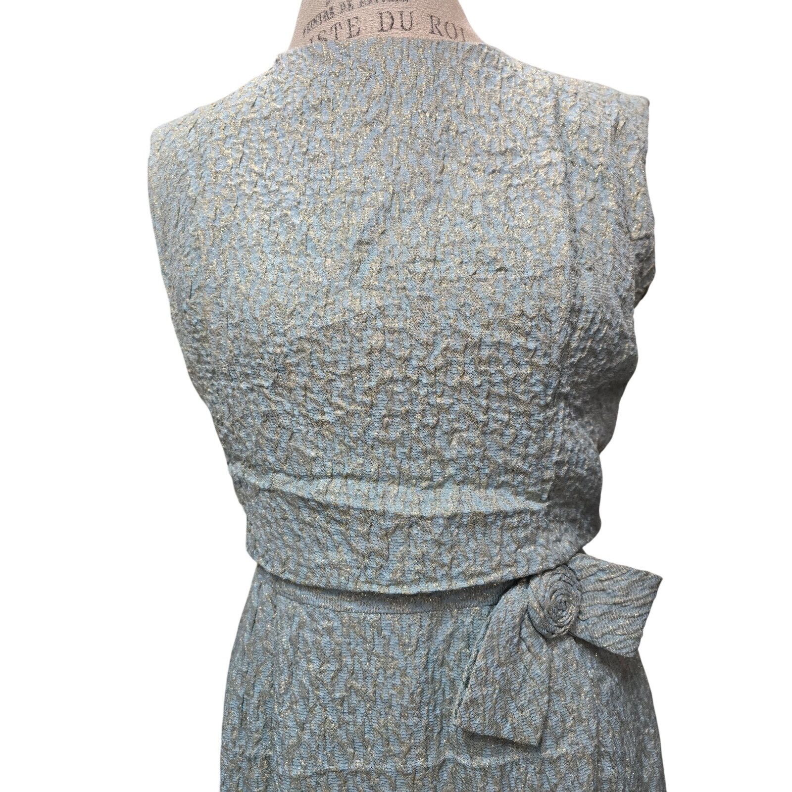 Vintage Vintage Ardley New York Brocade Rosette Formal Dress, Teal Size M / US 6-8 / IT 42-44 - 2 Thumbnail